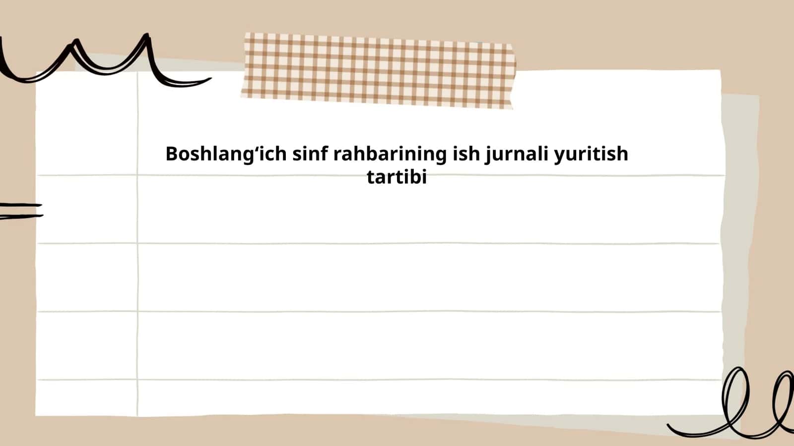 Boshlangʻich sinf rahbarining ish jurnali yuritish tartibi 1