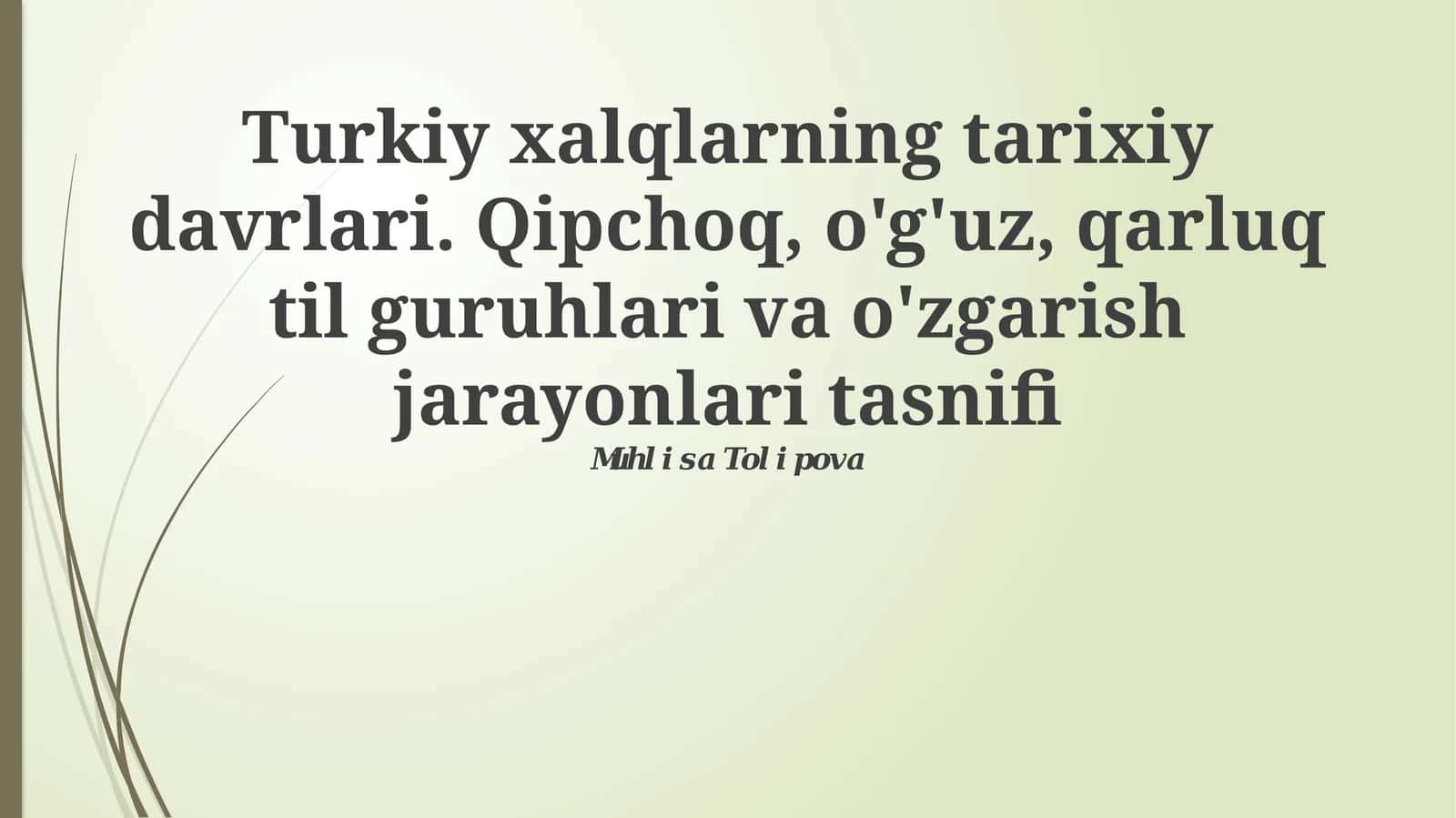 Turkiy xalqlarning tarixiy davrlari 1