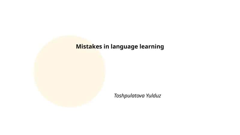 Mistakes in language learning 1
