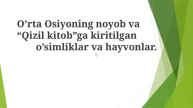 Markaziy Osiyo Qizil Kitobi 1