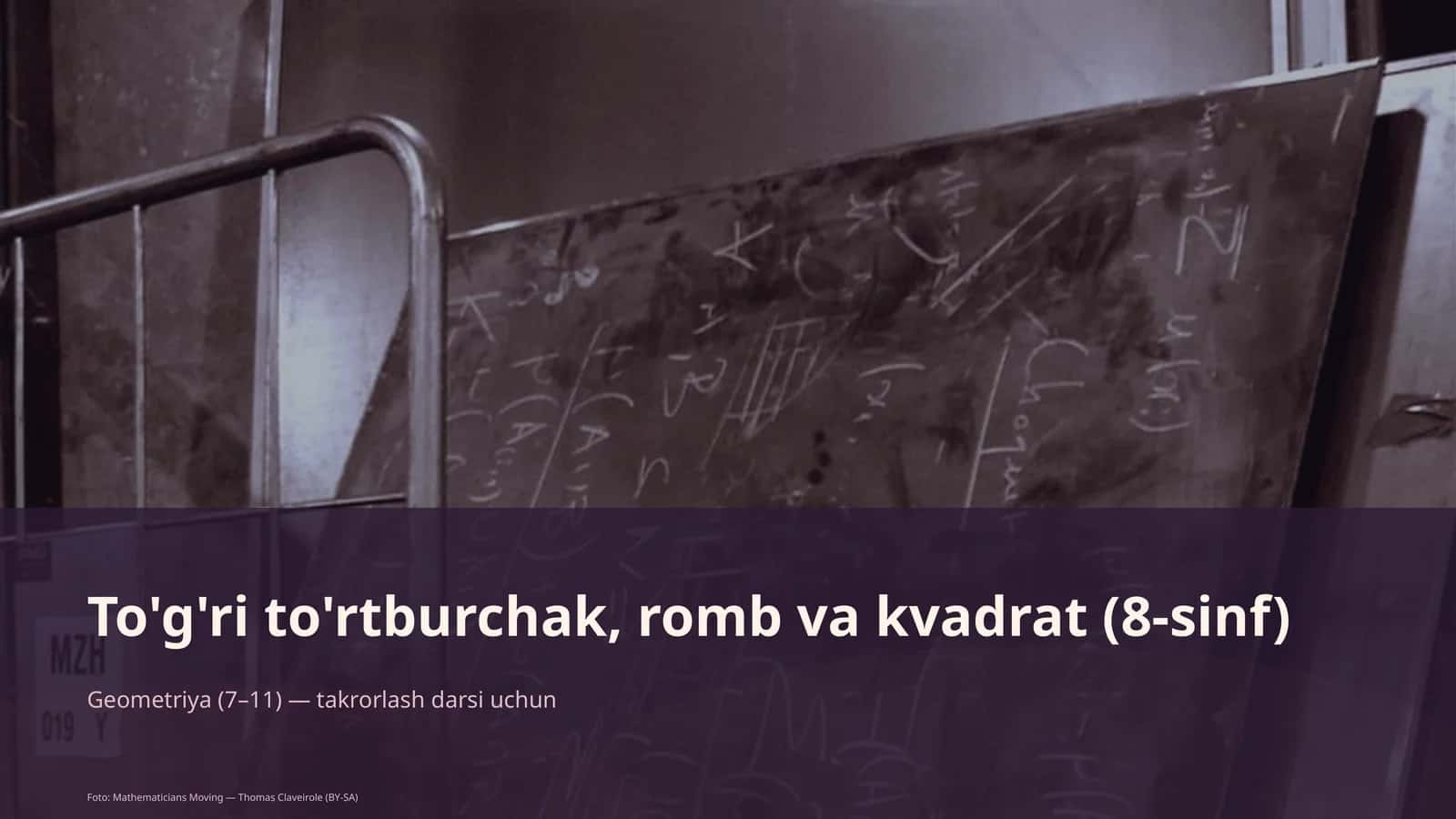 To'g'ri to'rtburchak, romb va kvadrat (8-sinf) 1