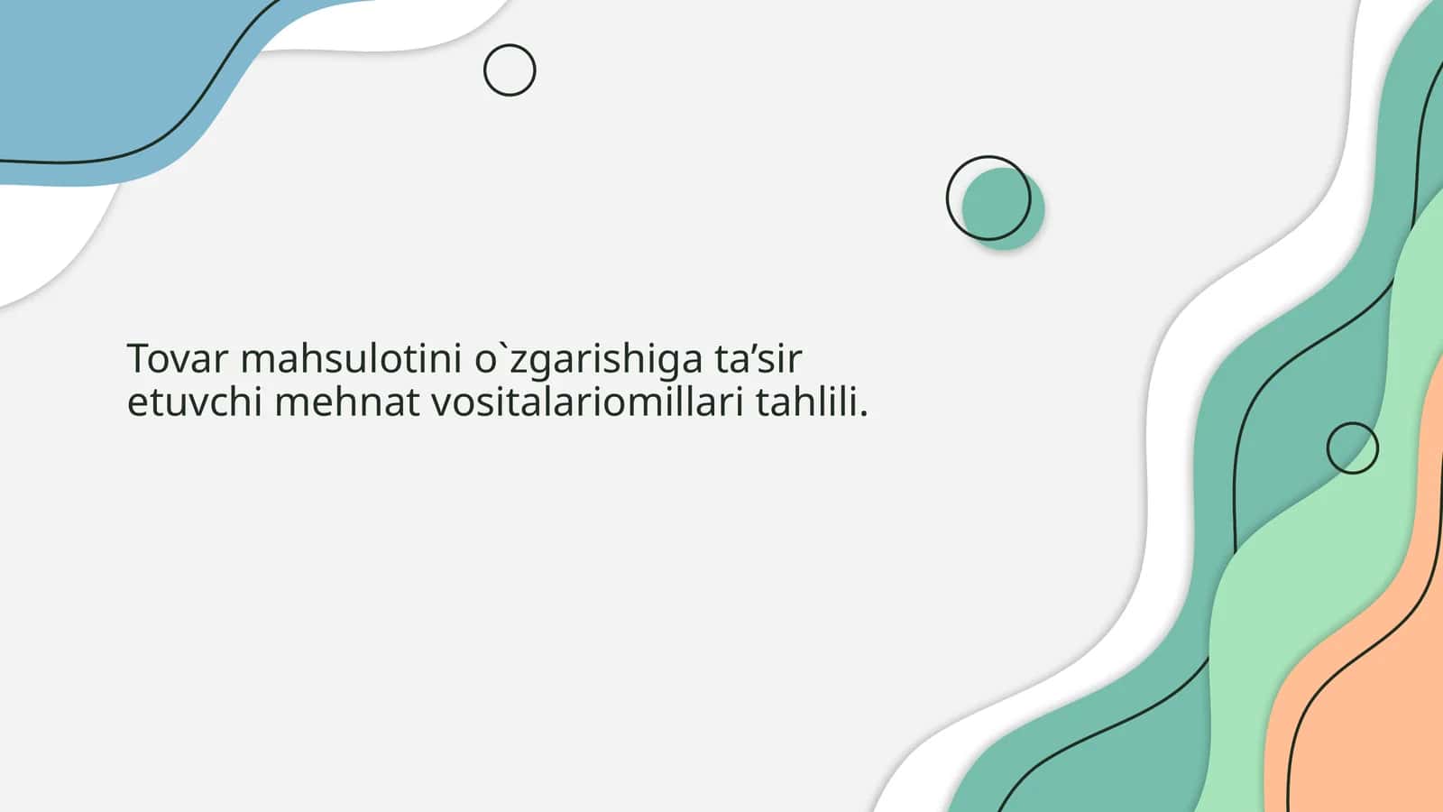 Tovar mahsulotini o'zgarishiga ta’sir etuvchi mehnat vositalariomillari tahlili 1
