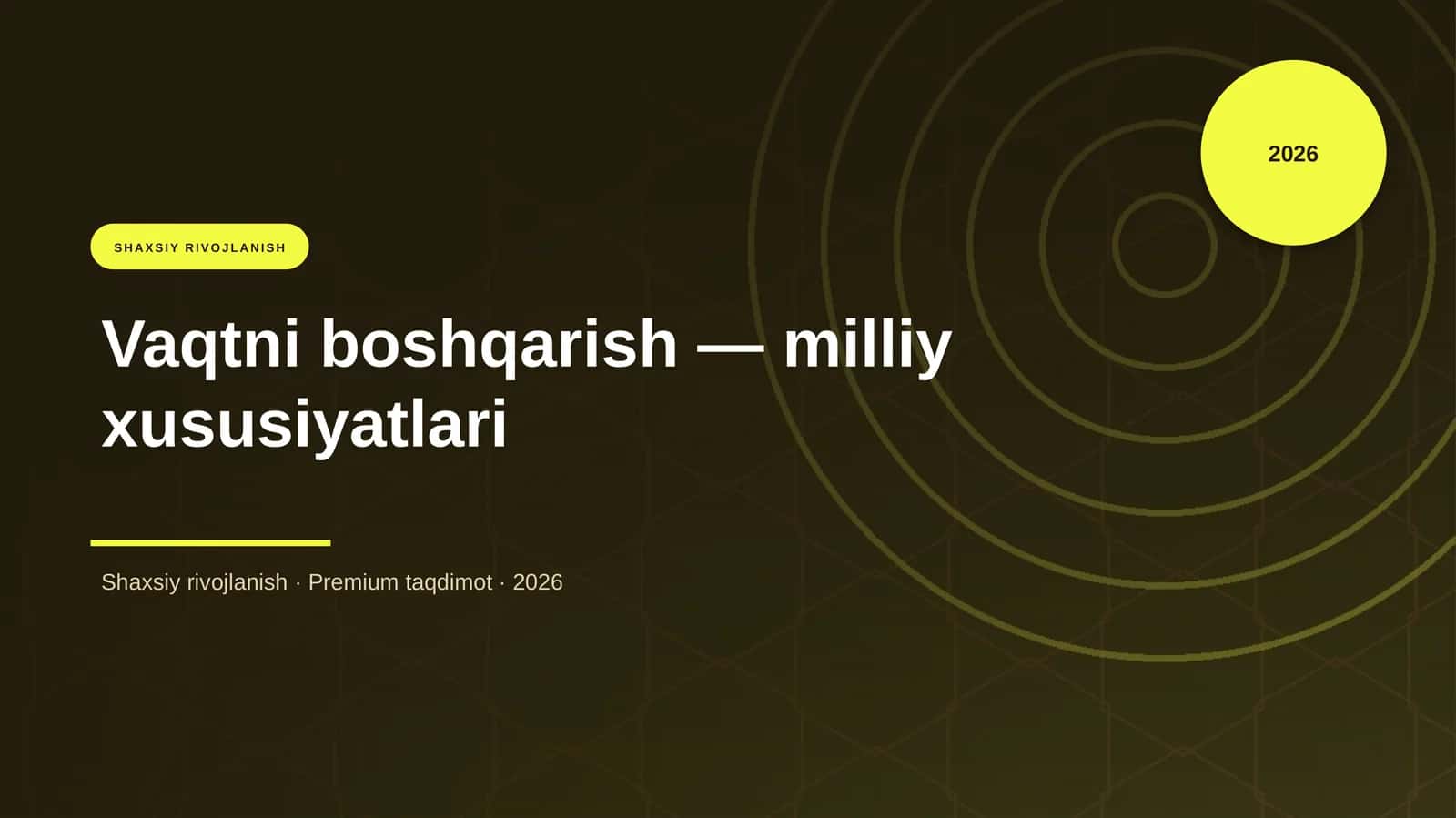 Vaqtni boshqarish — milliy xususiyatlari 1