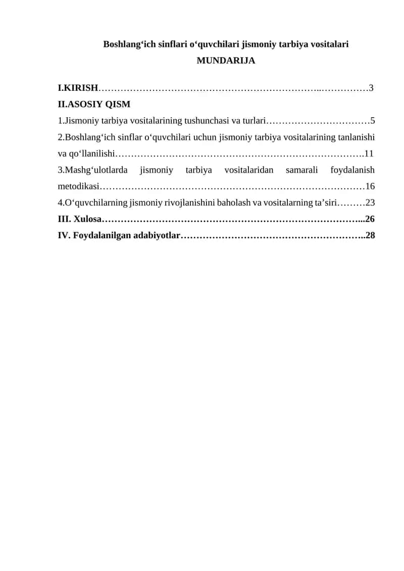 Boshlang'ich sinflari o'quvchilari jismoniy tarbiya vositalari 1