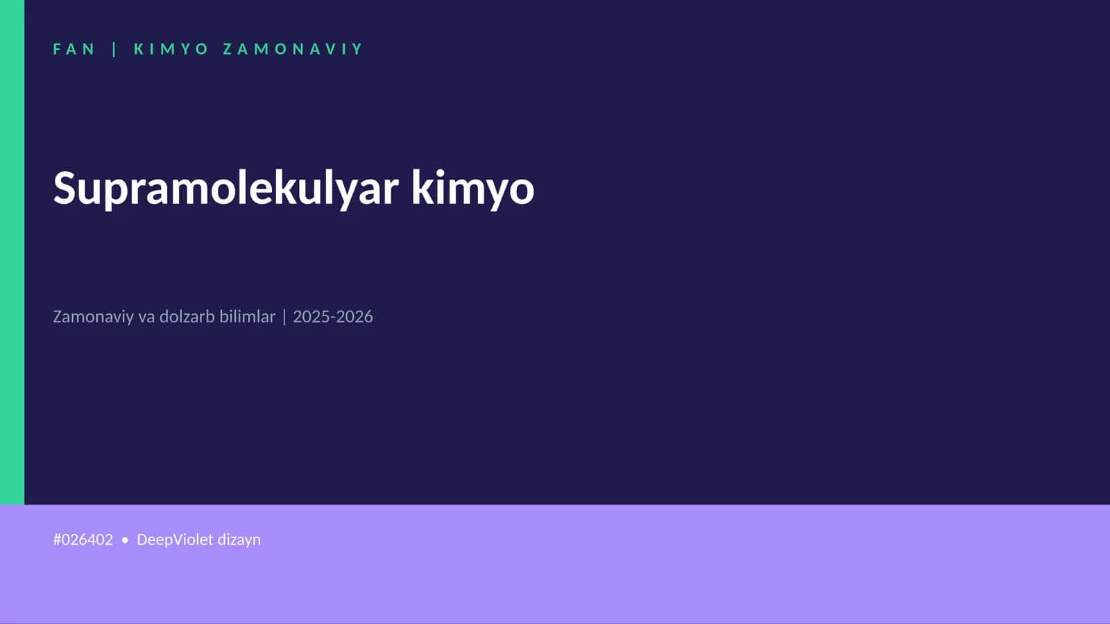 Supramolekulyar kimyo 1