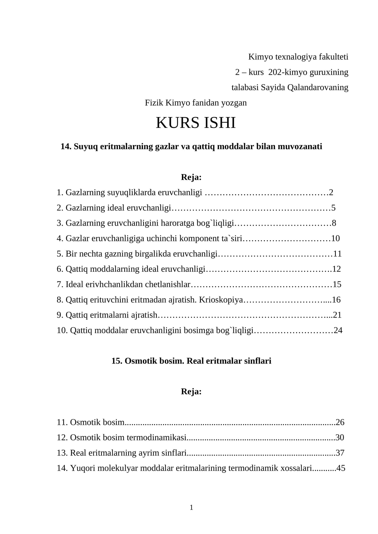 Kimyo texnalogiya fakulteti 1