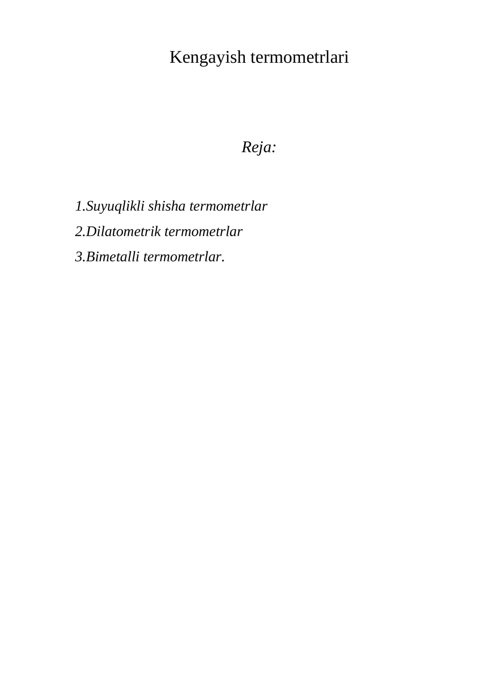 Suyuqlikli shisha termometrlari 1