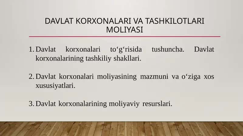Davlat Korxonalari Va Tashkilotlarimoliyasi 1