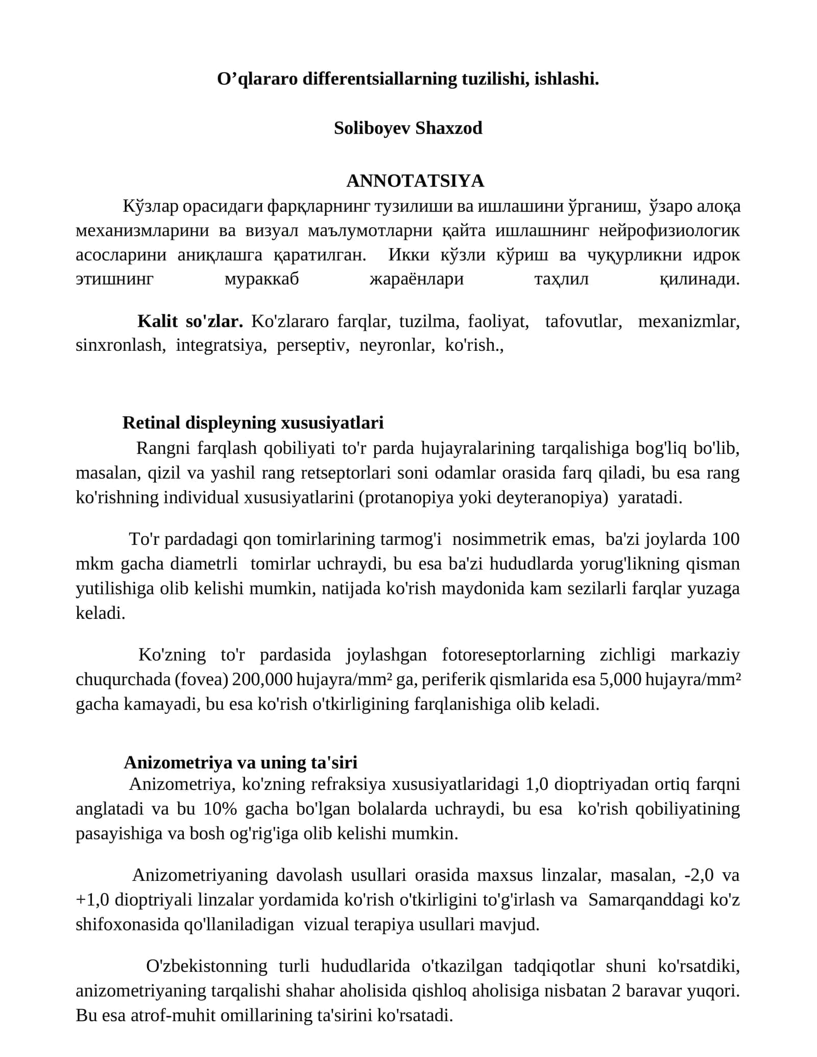 Retinal displeyning xususiyatlari 1