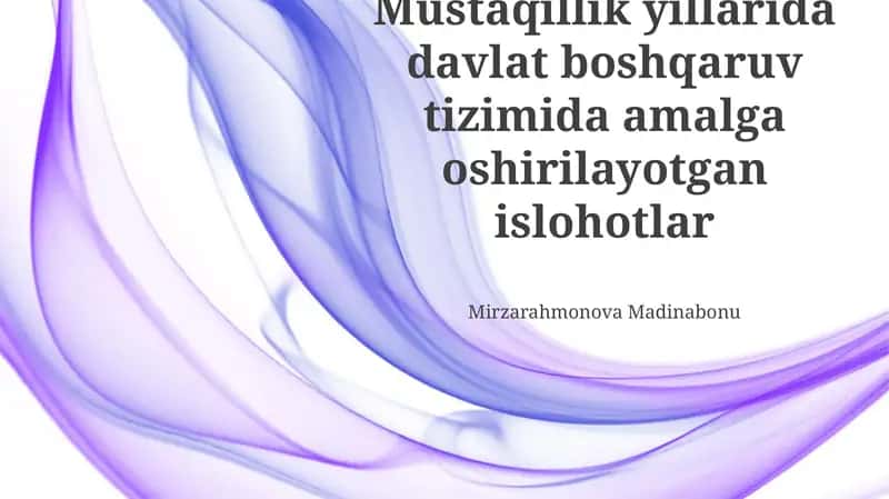 Atrof-muhitni boshqarish islohotlari 1