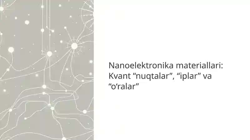 Nanoelektronika materiallari