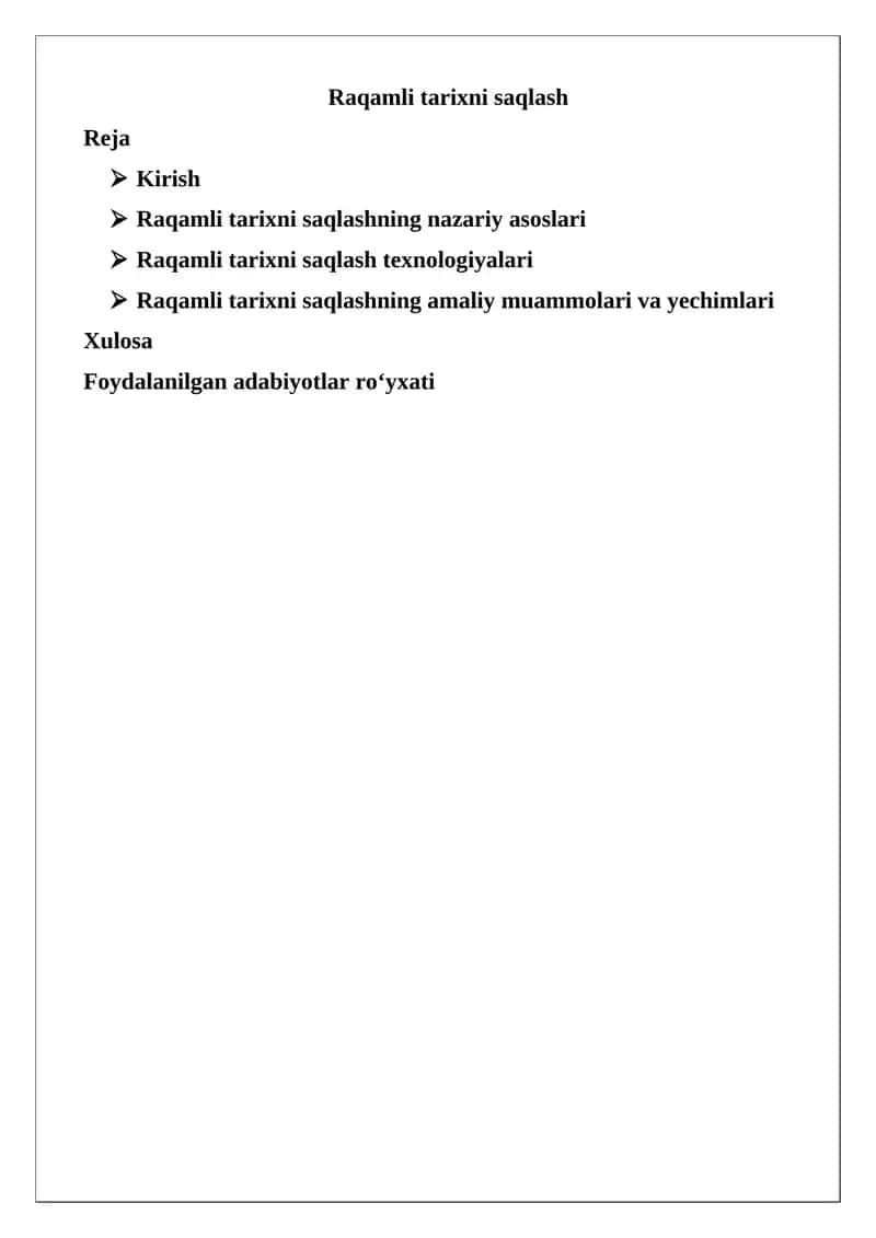 Raqamli tarixni saqlash 1