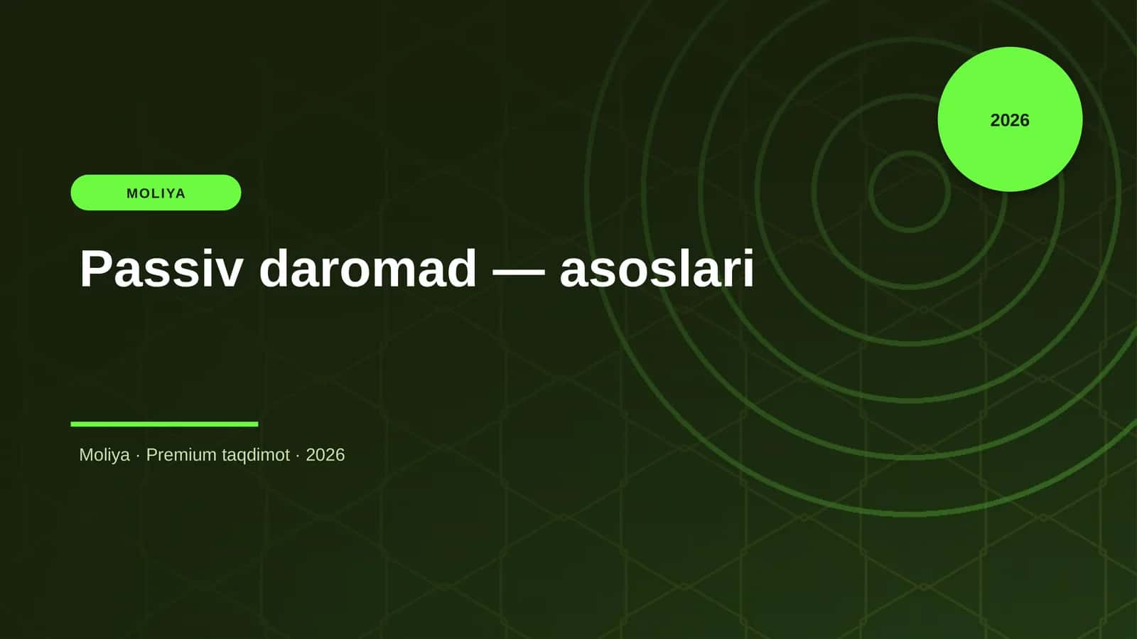 Passiv daromad — asoslari 1