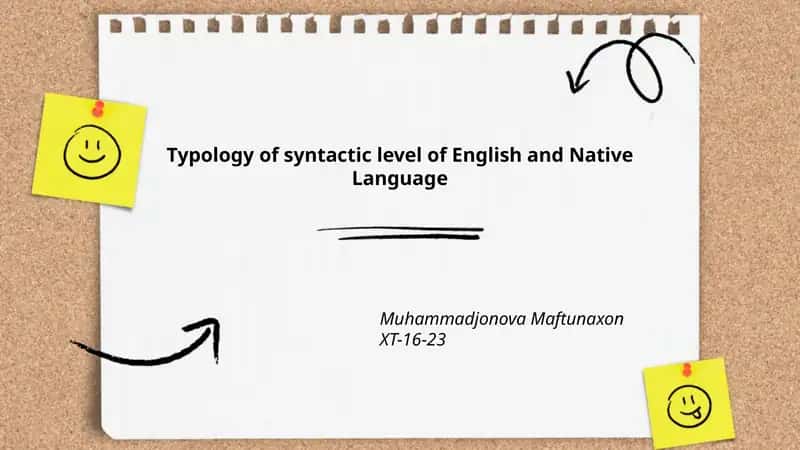 Typology of syntactic level of English and Native Language 1