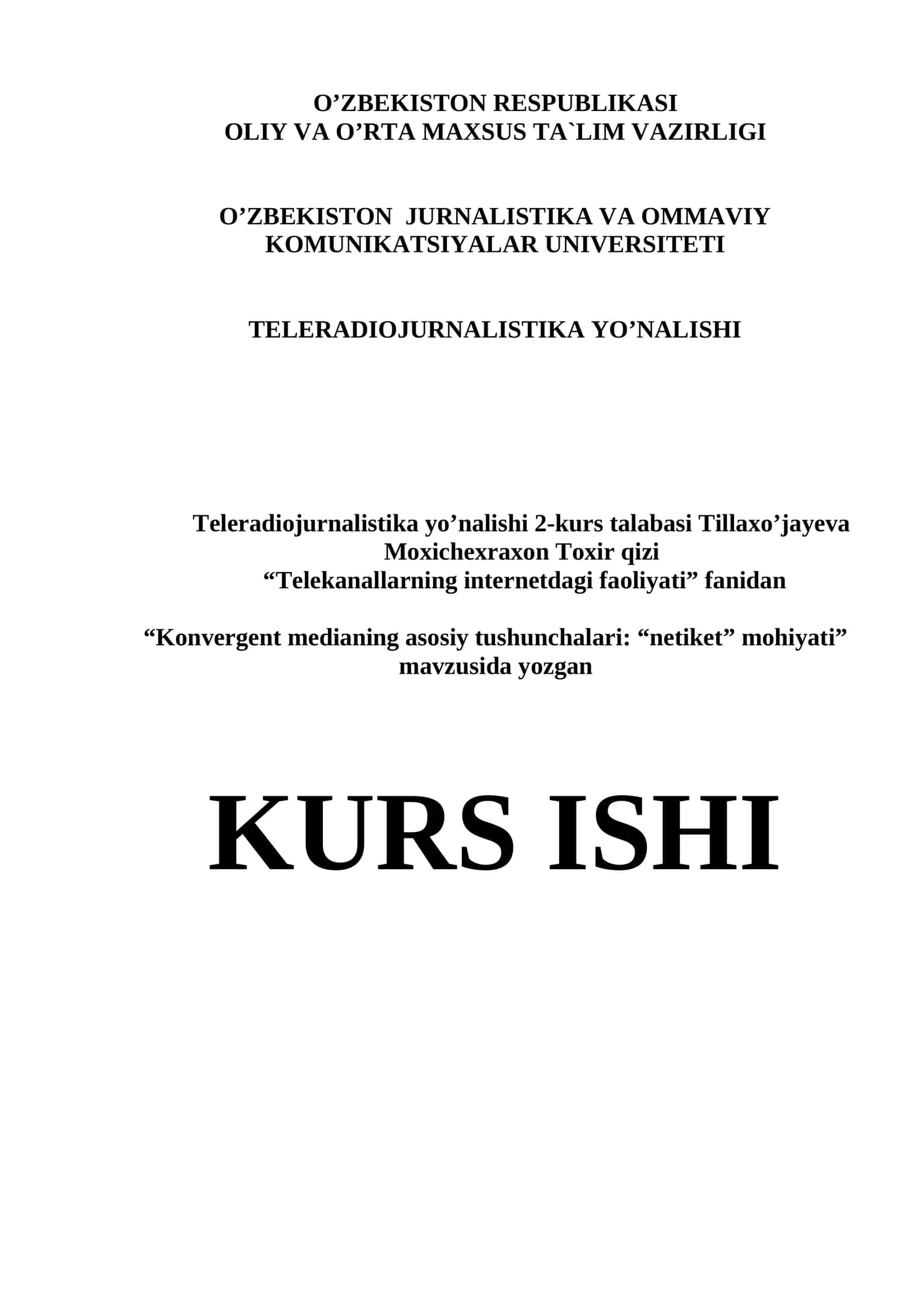 KONVERGENT MEDIANING ASOSIY TUSHUNCHALARI: “NETIKET” MOHIYATI 1