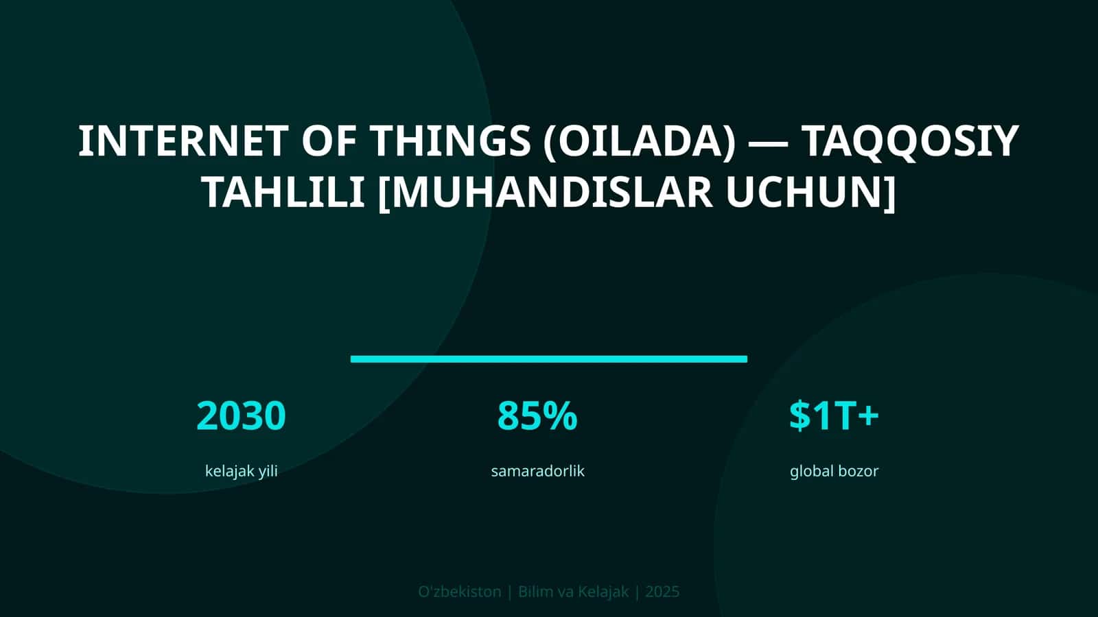 Internet of Things (Oilada) — Taqqosiy Tahlili [Muhandislar Uchun] 1