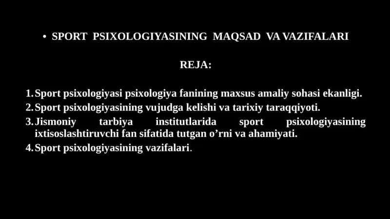 SPORT PSIXOLOGIYASINING MAQSAD VA VAZIFALARI 1