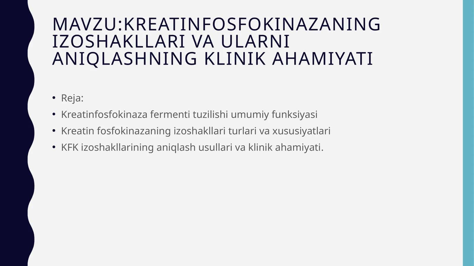 Kreatinfosfokinazaning izoshakllari va ularni aniqlashning klinik ahamiyati 1
