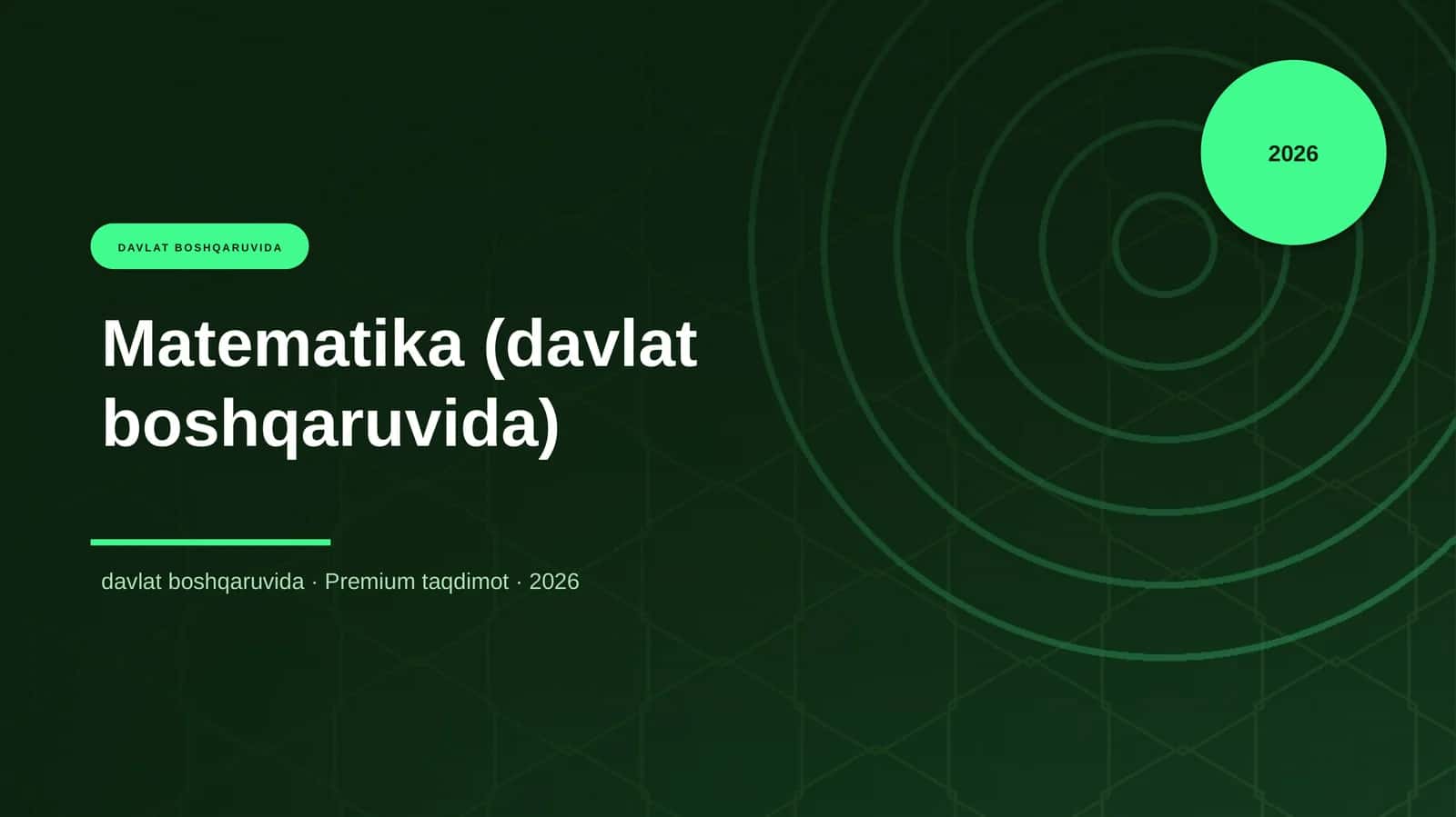 Matematika (davlat boshqaruvida) 1