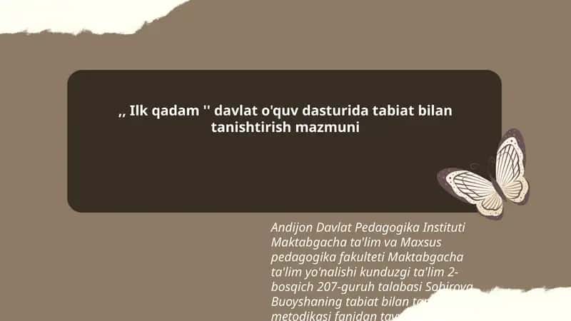 Tabiat bilan tanishtirish mazmuni 1