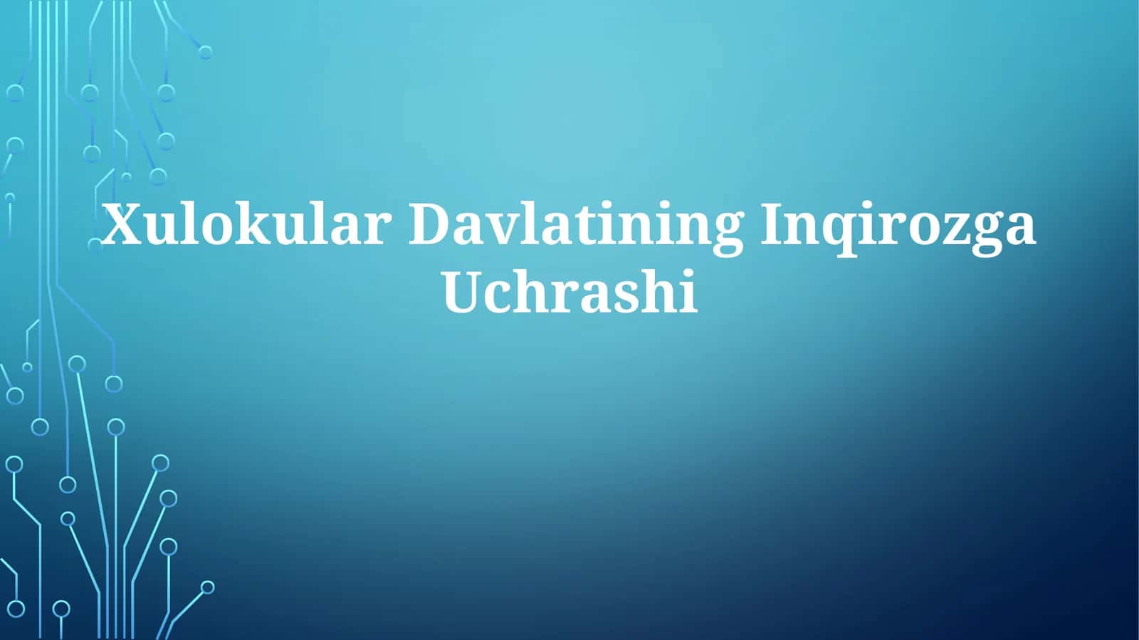 Xulokular Davlatining Inqirozga Uchrashi 1