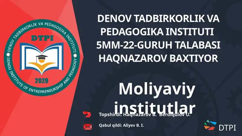 Moliyaviy institutlar 1