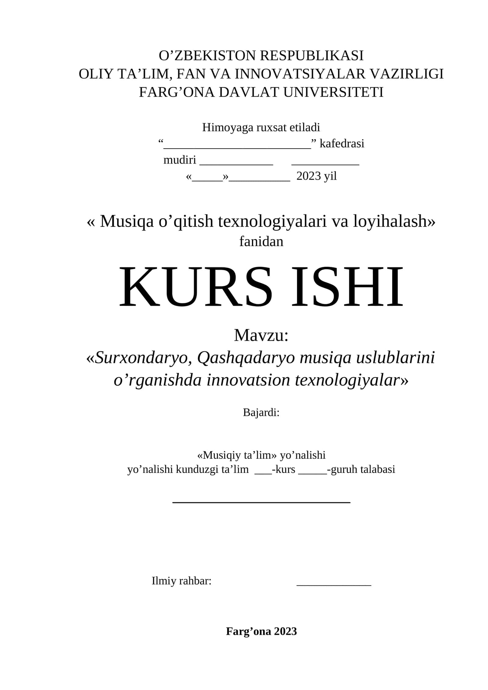 Surxondaryo, Qashqadaryo musiqa uslublarini o’rganishda innovatsion texnologiyalar 1
