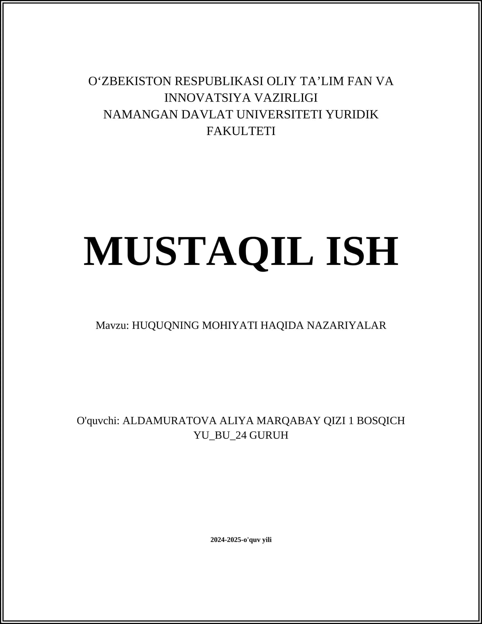 Huquqning Mohiyati Haqida Nazariyalar 1