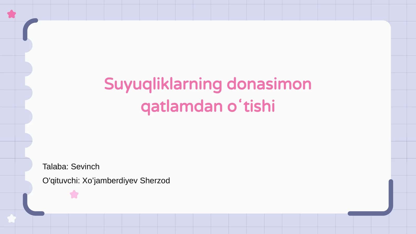 Suyuqliklarning donasimon qatlamdan oʻtishi 1