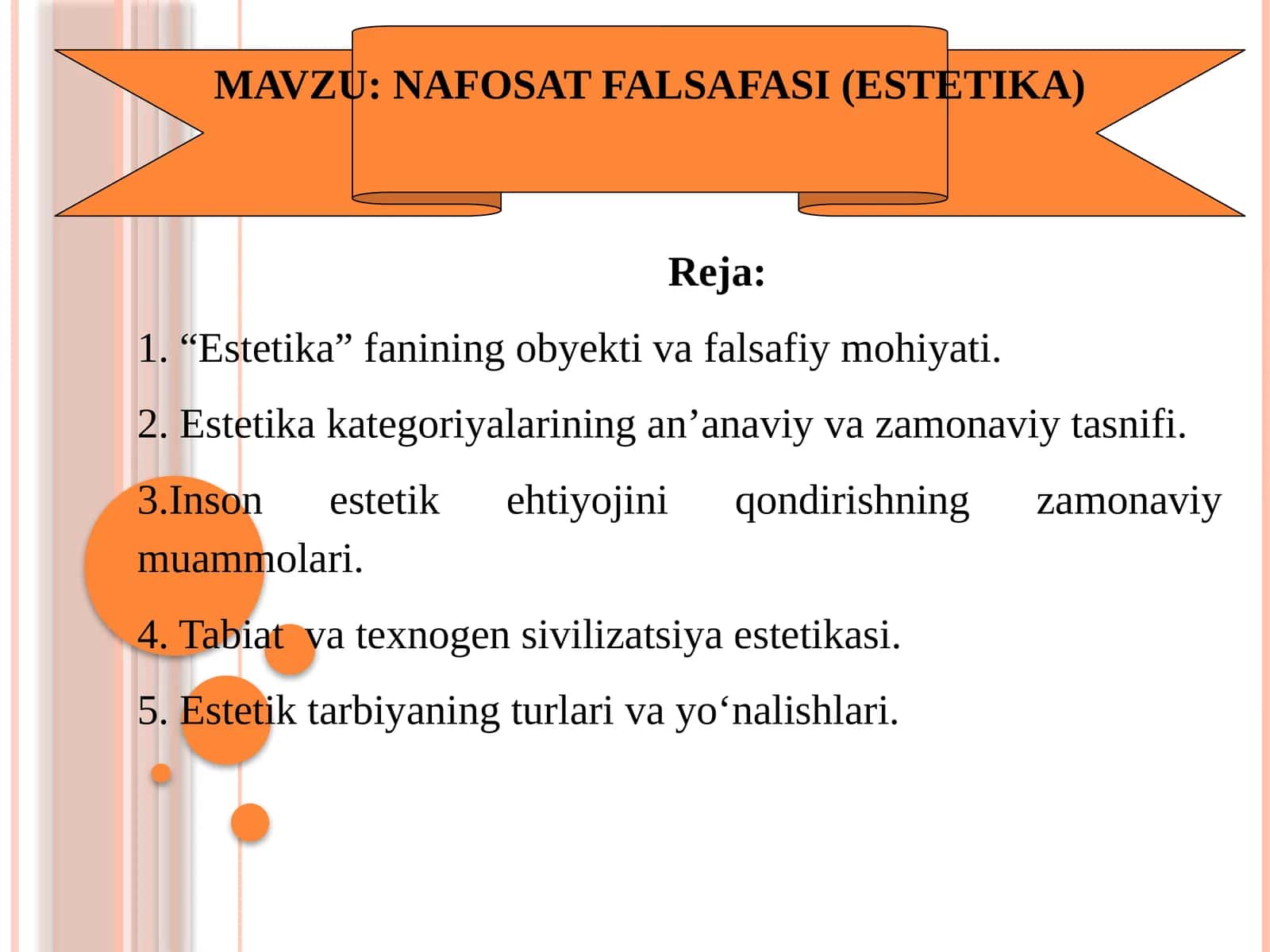 NAFOSAT FALSAFASI (ESTETIKA) 1