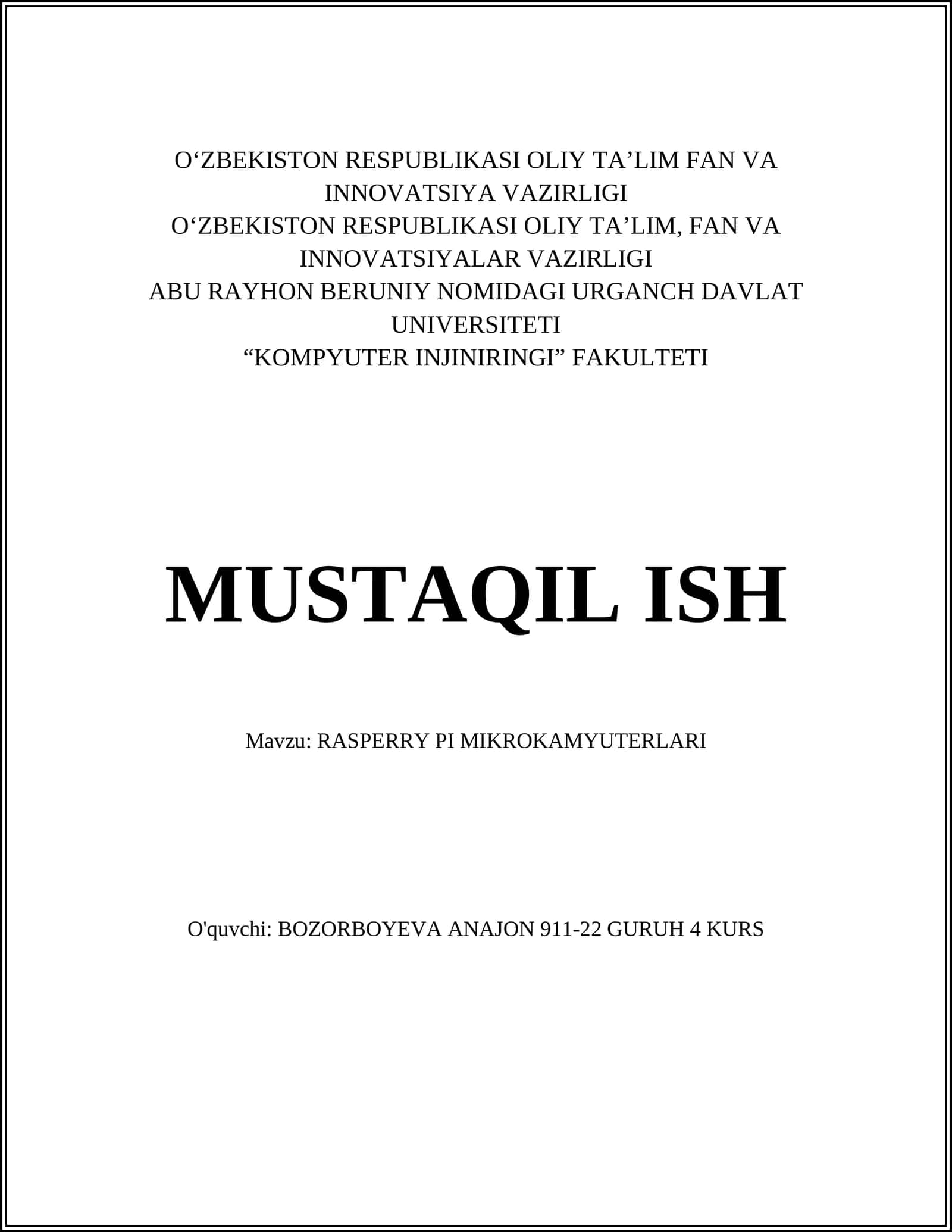 RASPERRY PI MIKROKAMYUTERLARI 1