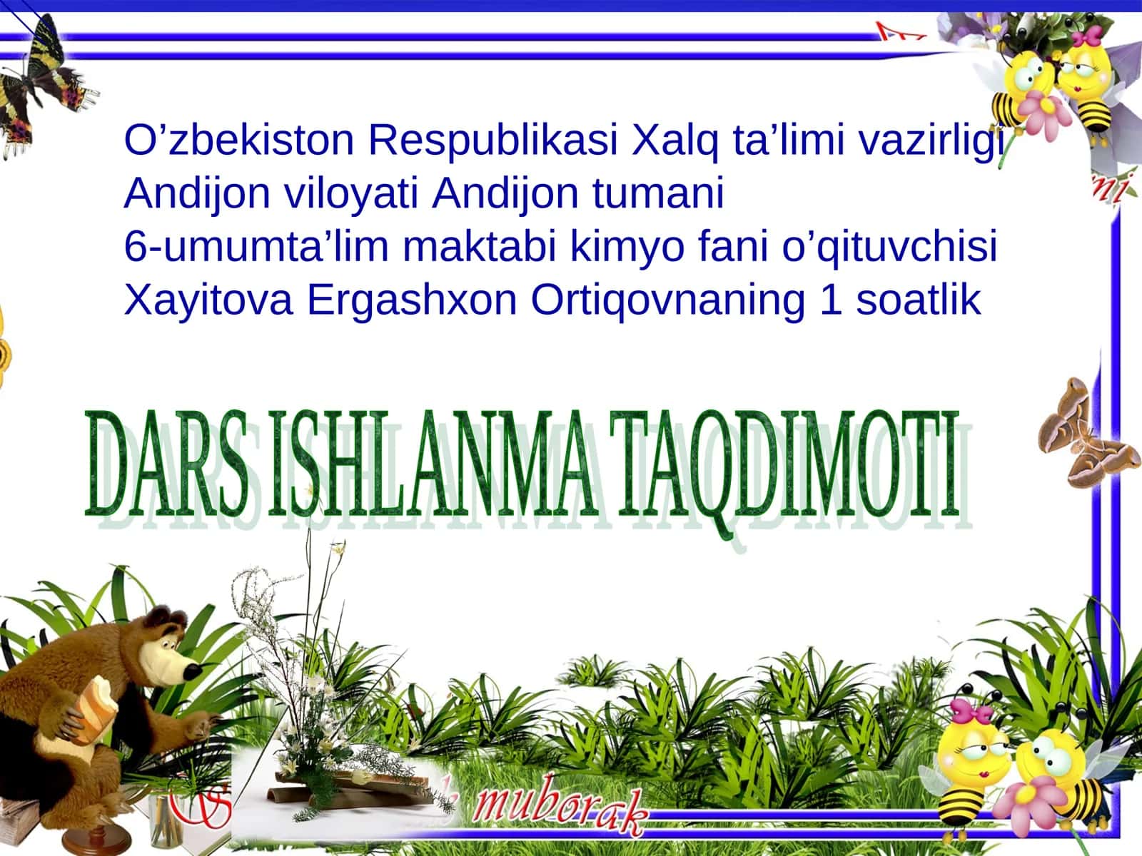 KIMYO KURSINING BARCHA MAVZULARI 1