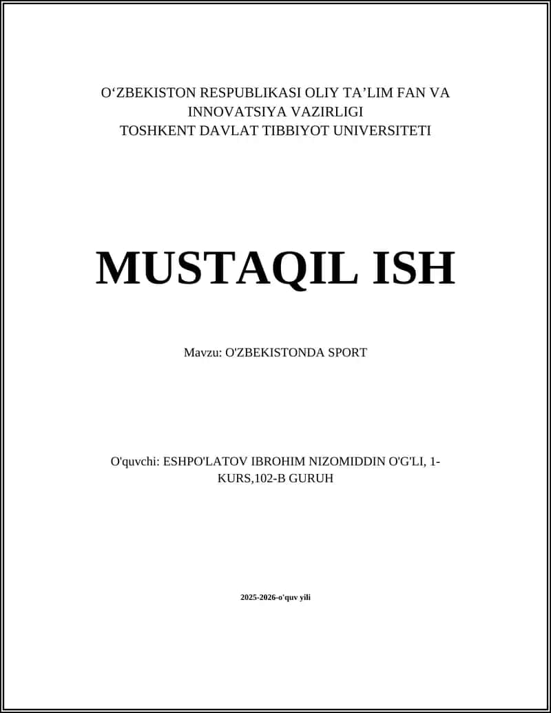 O'ZBEKISTONDA SPORT 1
