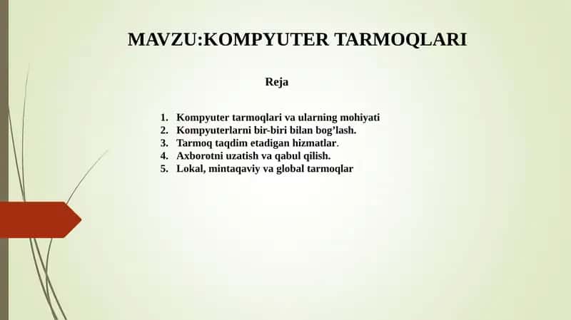 KOMPYUTER TARMOQLARI 1