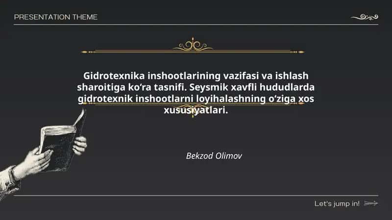 Gidrotexnika inshootlarining vazifasi va ishlash sharoitiga ko‘ra tasnifi 1