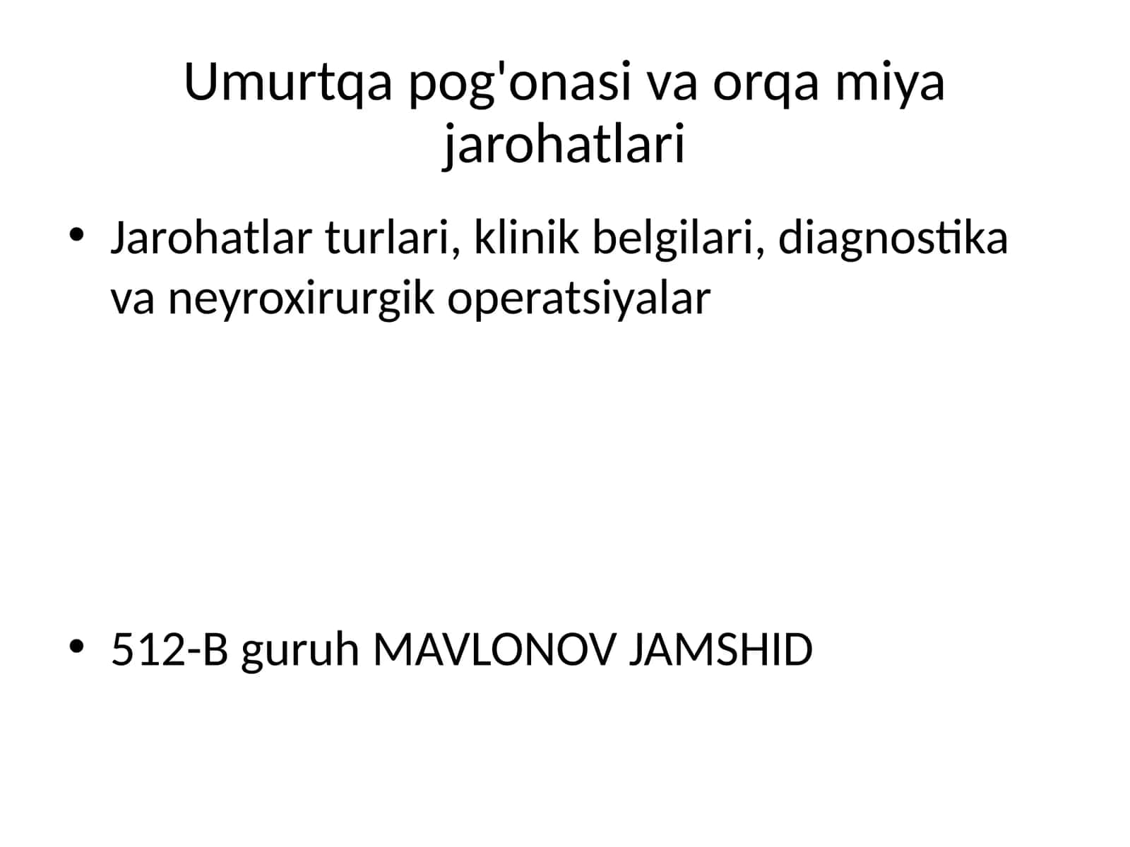Umurtqa pog'onasi va orqa miya jarohatlari 1