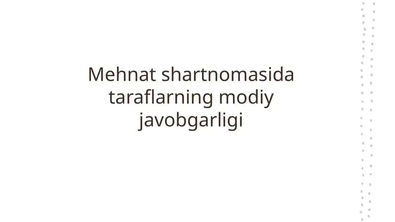 Mehnat shartnomasi 1