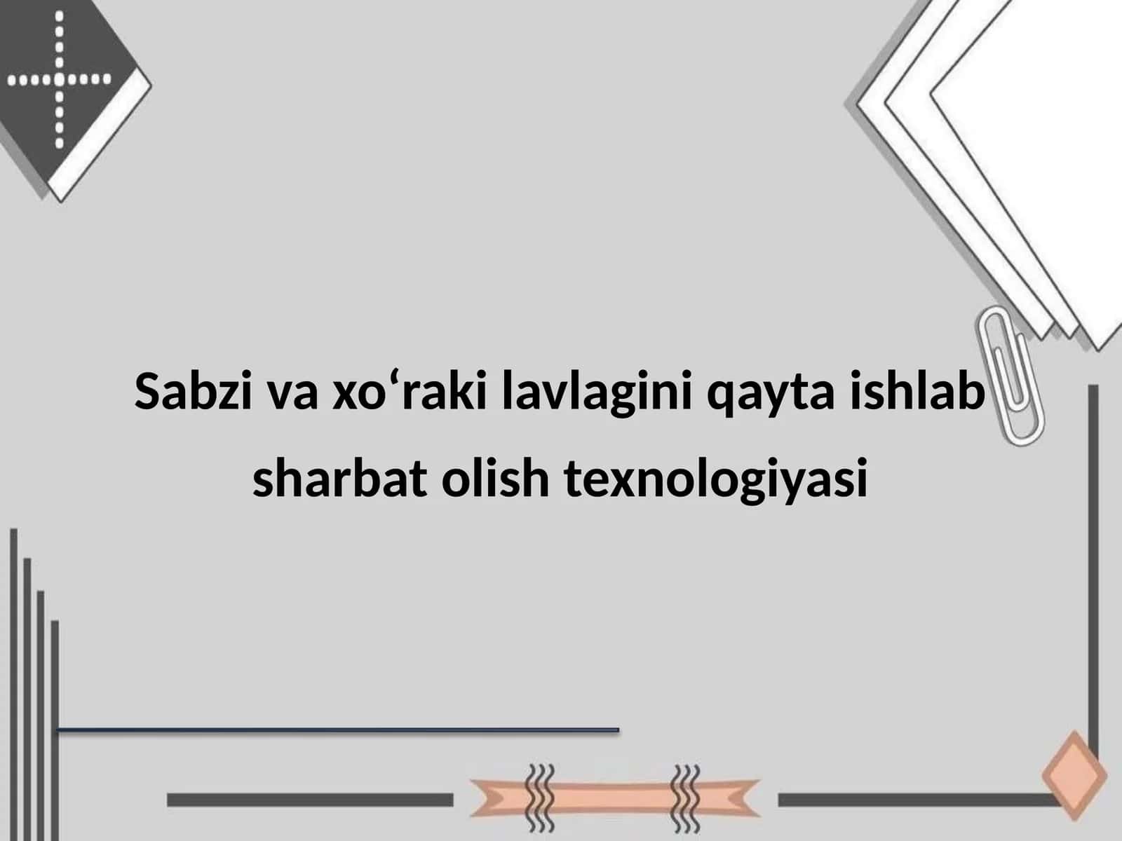 Sabzi va xoʻraki lavlagini qayta ishlab sharbat olish texnologiyasi 1