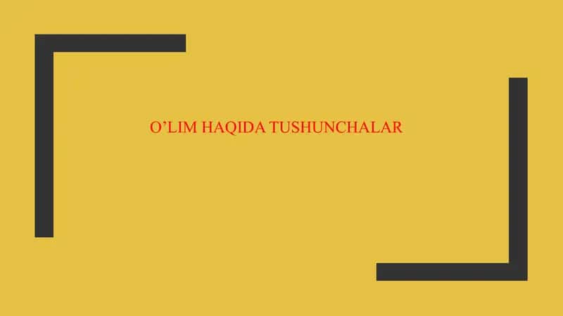 Oʻlim haqida tushuncha 1