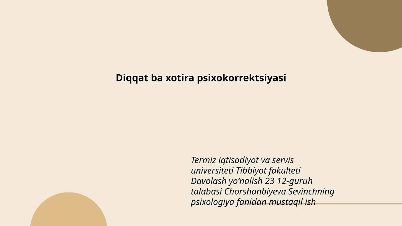 Diqqat ba xotira psixokorrektsiyasi 1