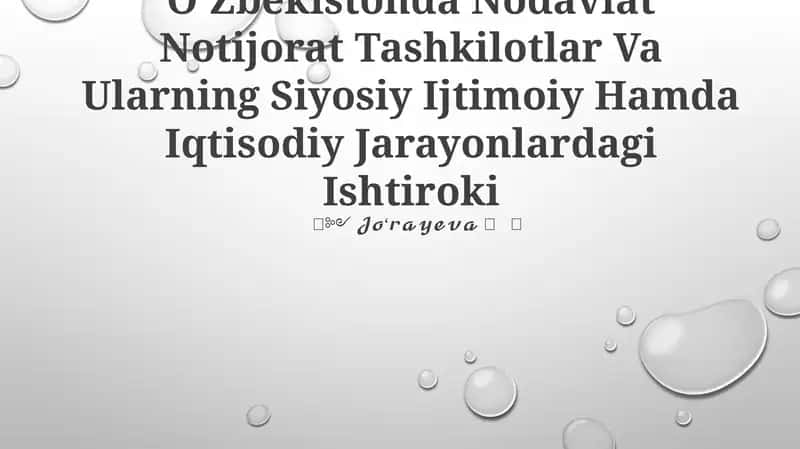 Oʻzbekistonda Nodavlat Notijorat Tashkilotlar Va Ularning Siyosiy Ijtimoiy Hamda Iqtisodiy Jarayonlardagi Ishtiroki 1