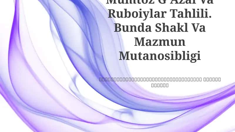 Mumtoz GʻAzal Va Ruboiylar Tahlili 1