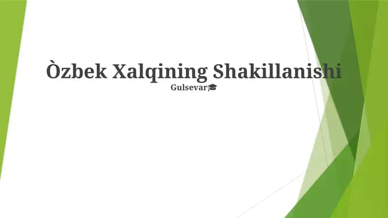 Òzbek Xalqining Shakillanishi 1