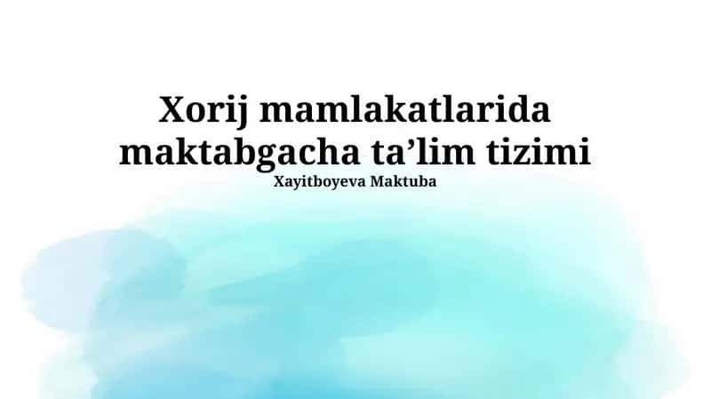 O'qituvchilarni tayyorlash va malakasini oshirish 1