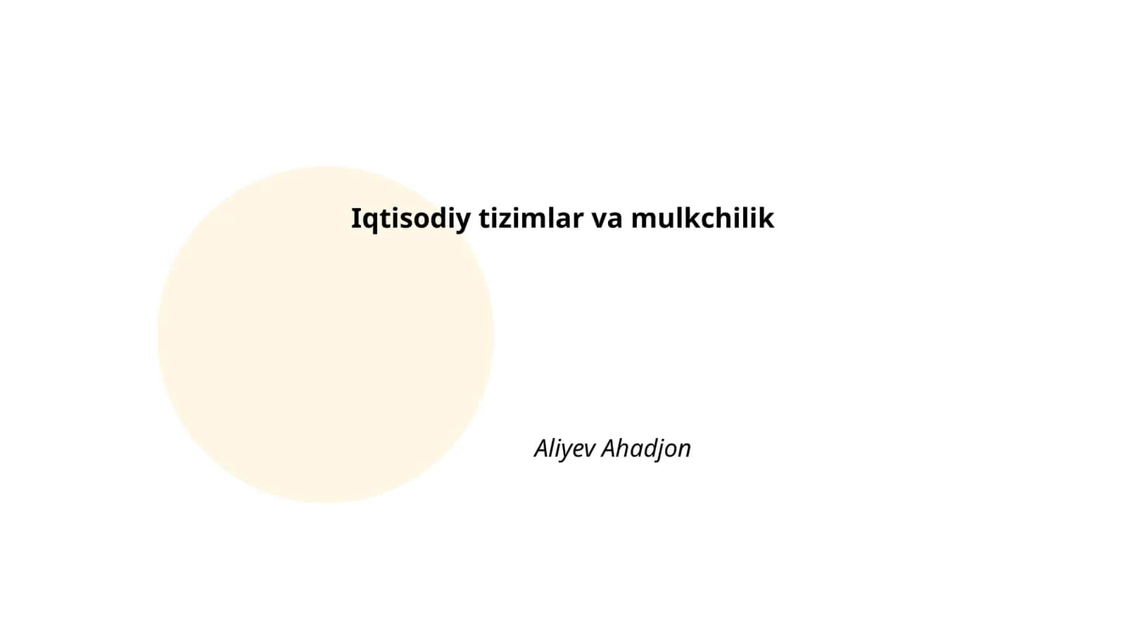Iqtisodiy tizimlar va mulkchilik 1