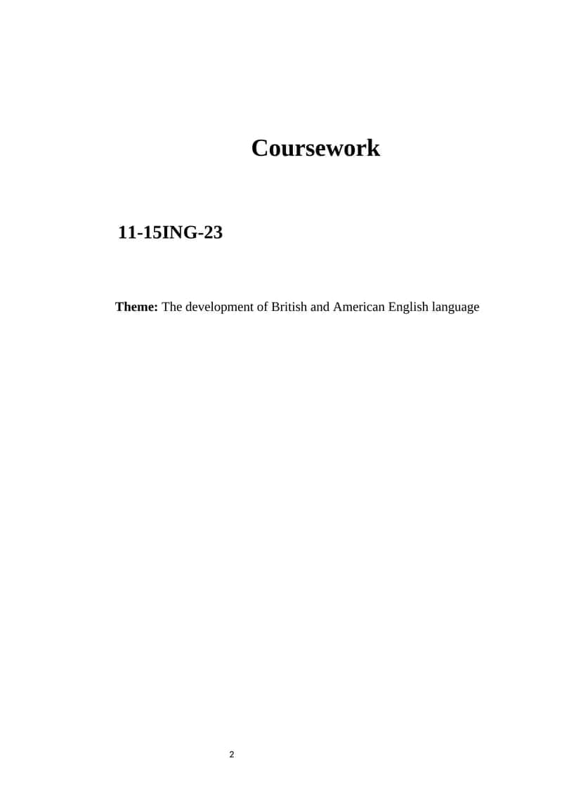 The development of British and American English language 1