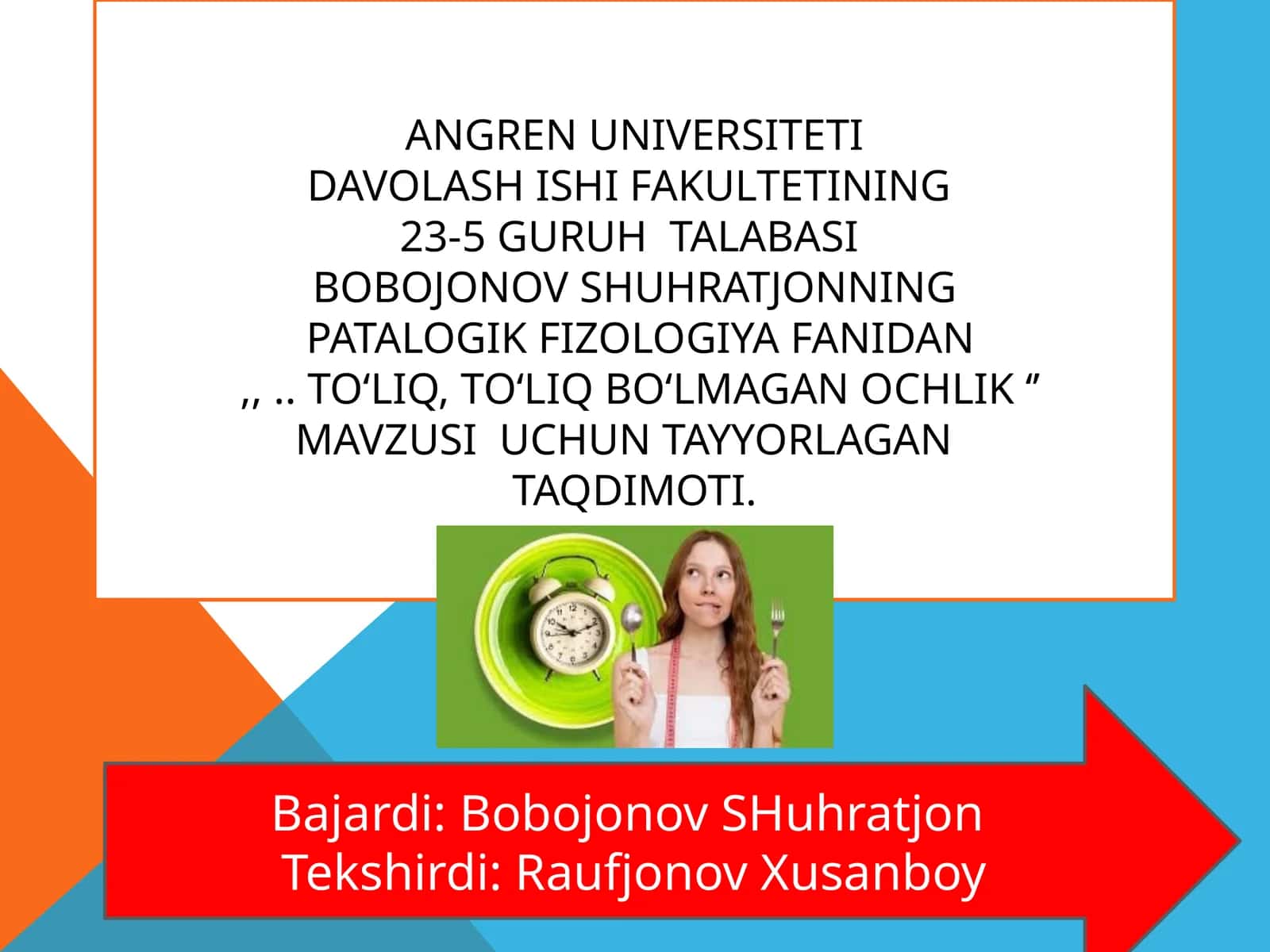 To‘liq, to‘liq bo‘lmagan ochlik‘’mavzusi 1