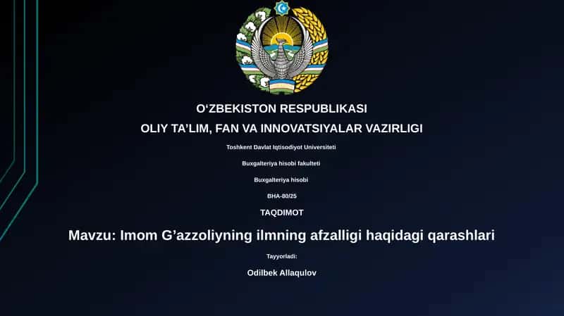 Imom G’azzoliyning ilmning afzalligi haqidagi qarashlari 1