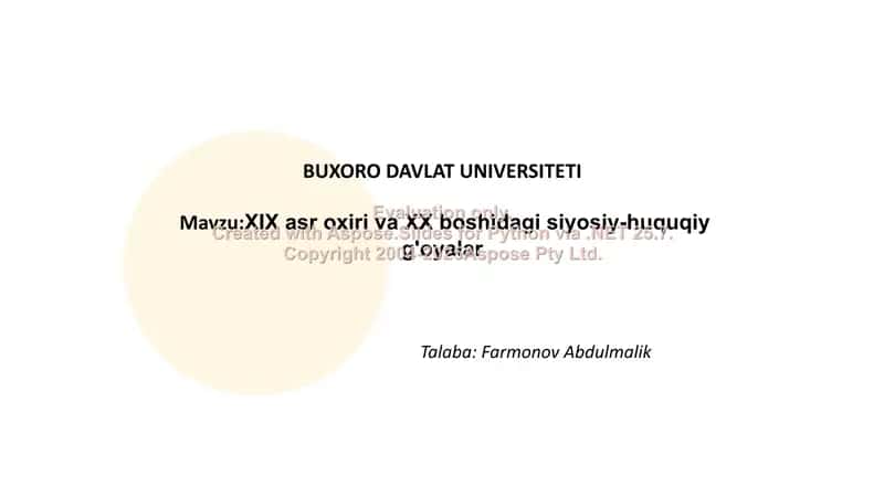 XIX asr oxiri va XX boshidagi siyosiy-huquqiy g'oyalar 1