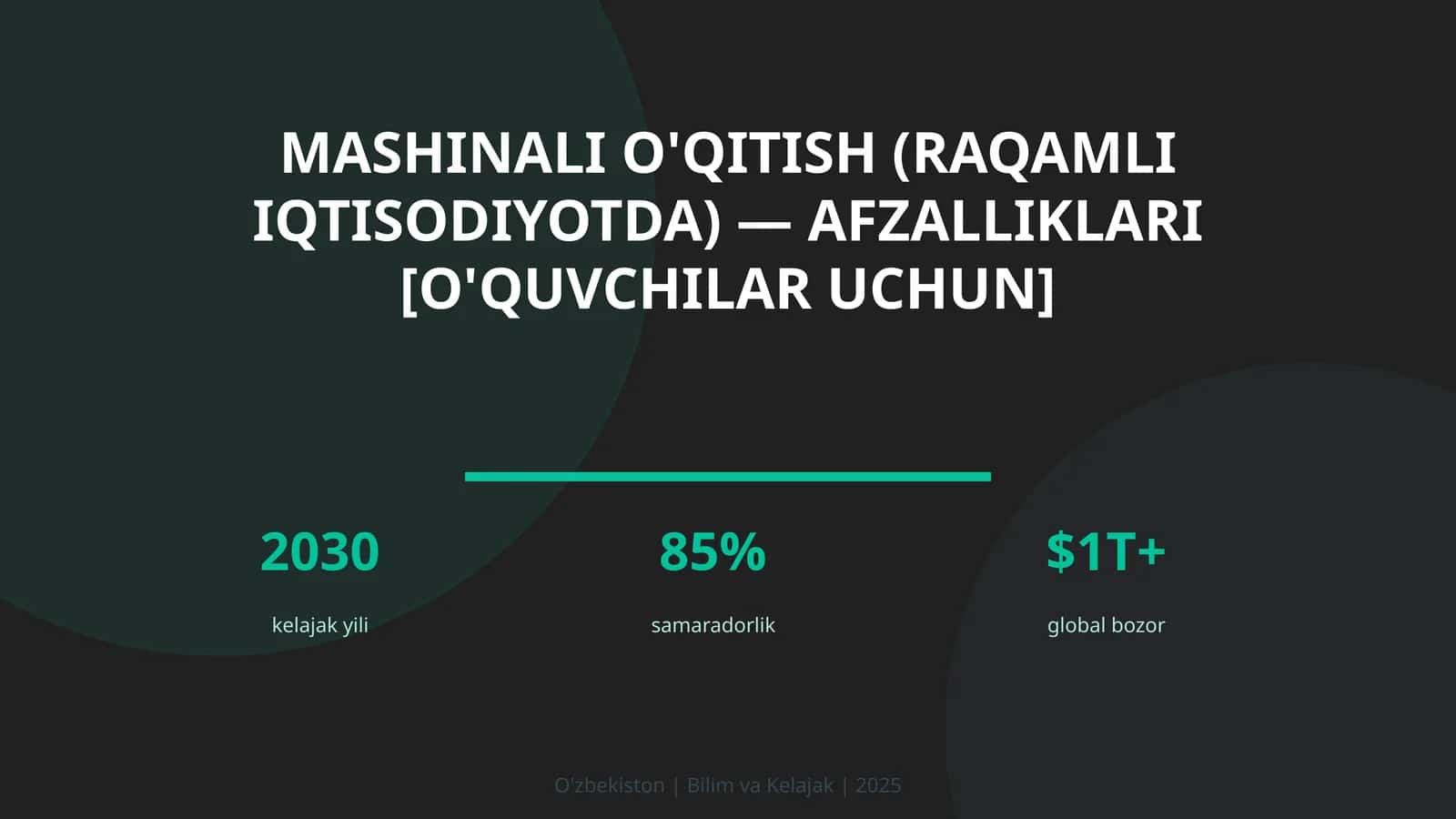 Mashinali o'qitish (raqamli iqtisodiyotda) — afzalliklari [o'quvchilar uchun] 1